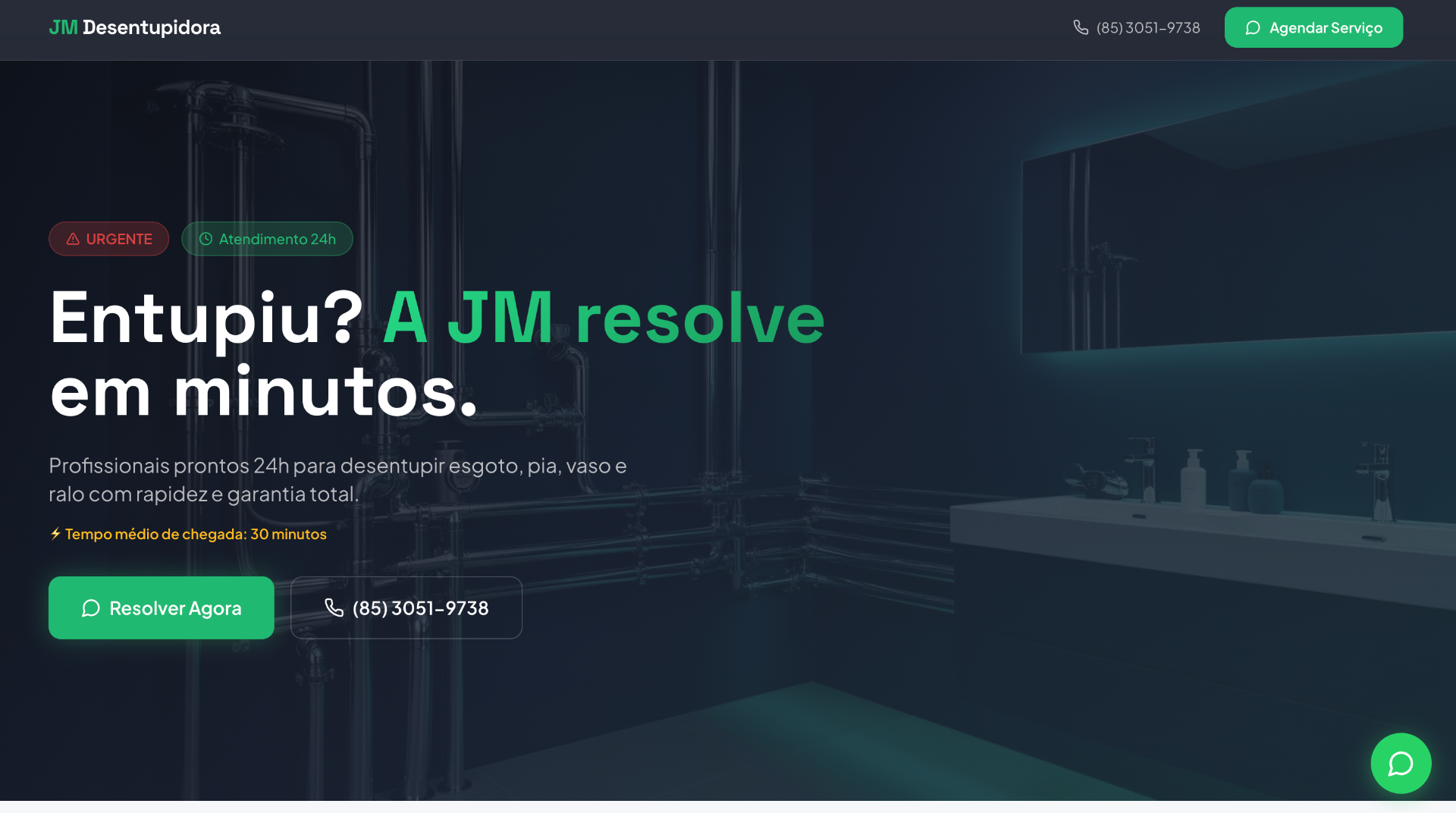 Landing page — JM Desentupidora